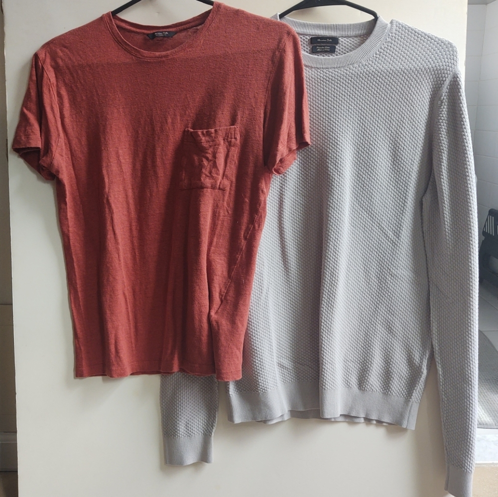 MASSIMO DUTTI Sweater Extrafine Cotton & Soft Lightweight Top Pocket Shirt Comfy